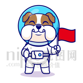 可愛卡通宇航員癩皮狗