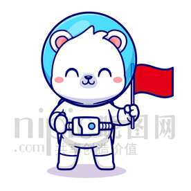 可愛卡通宇航員北極熊