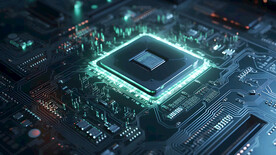 AI芯片概念科技線條背景