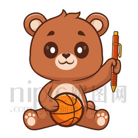 可愛卡通愛學(xué)習(xí)的小熊