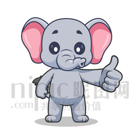 可愛卡通點(diǎn)贊的大象