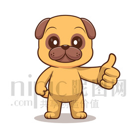可愛卡通點(diǎn)贊的小狗