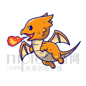 可愛卡通恐龍小飛龍