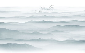 禪意水墨山水圖