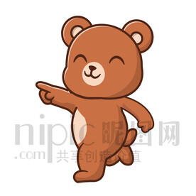 可爱卡通奔跑的小狗熊棕熊