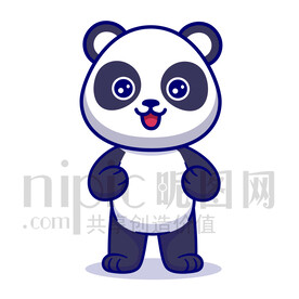 矢量卡愛卡通動物大熊貓插畫素材