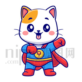 可愛卡通超人小貓咪