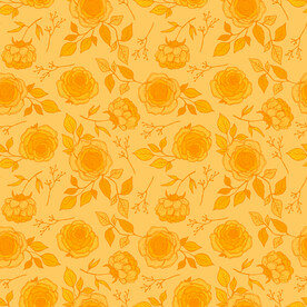 姜黃底玫瑰花型印花連續(xù)圖案