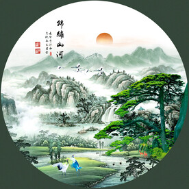 圓形山水畫