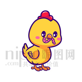 可愛卡通小黃雞