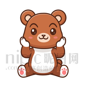 可愛卡通捂臉的狗熊