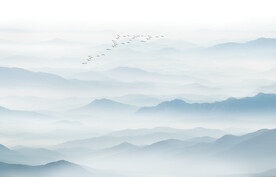 意境山水水墨畫背景墻畫