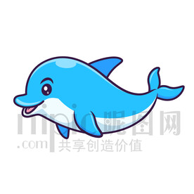 可愛(ài)卡通海豚