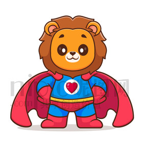 可愛卡通超人獅子