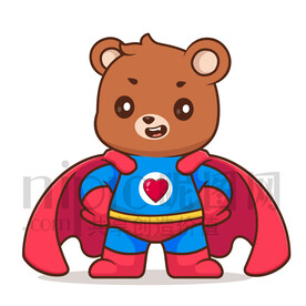 可愛卡通超人狗熊棕熊