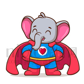 可愛卡通超人大象