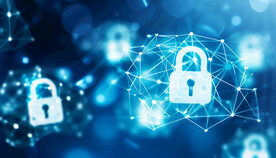 藍(lán)色安全點(diǎn)線科技智能背景