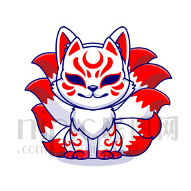 愛卡通九尾狐狐貍