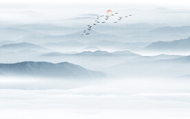 新中式意境山水水墨畫