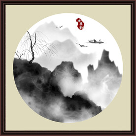 水墨山水无框画