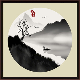 水墨山水无框画