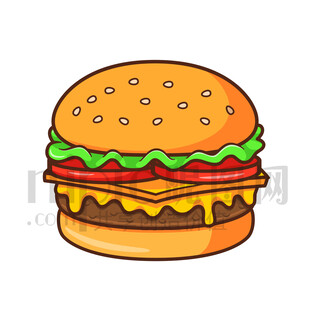 可愛卡通快餐漢堡包