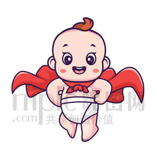 可愛卡通超級嬰兒超人