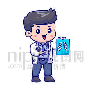 可愛卡通商務人士醫(yī)生