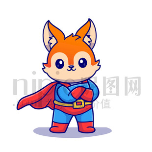 可愛卡通超人狐貍