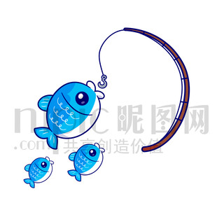 可愛卡通釣魚比賽