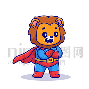 可愛卡通超人獅子王