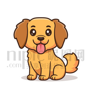 可爱卡通狗金毛