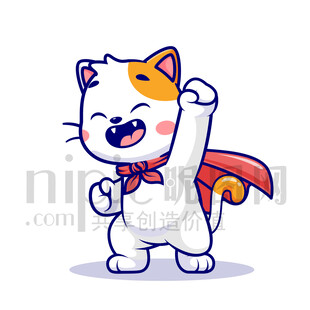 可愛卡通超人貓咪