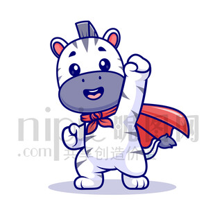 可愛卡通超人斑馬