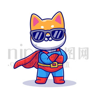 可愛卡通超人小狗