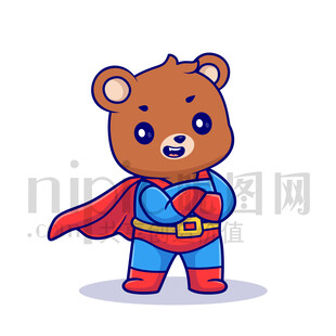 可愛卡通超人狗熊