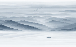 山水水墨畫背景墻