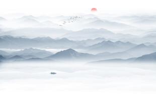 意境水墨山水畫