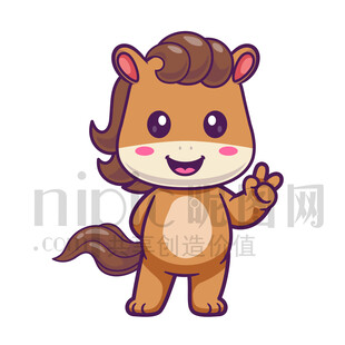 可愛(ài)卡通馬