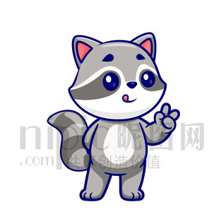 可愛(ài)卡通小浣熊