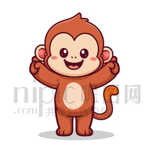 可愛(ài)卡通猴子