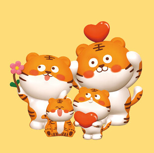 虎萌萌立体卡通可爱