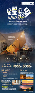 星空沙漠露營(yíng)旅游海報(bào)設(shè)計(jì)