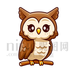 可愛卡通貓頭鷹