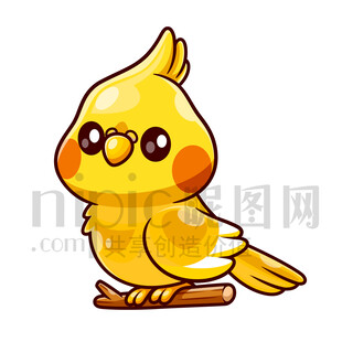 可愛卡通鸚鵡小鳥