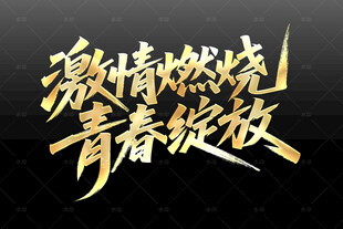激情燃烧青春绽放字体