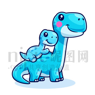 大恐龙背小恐龙温馨画面
