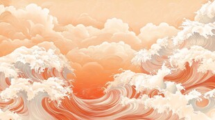 橙黃云海翻涌壯麗景觀