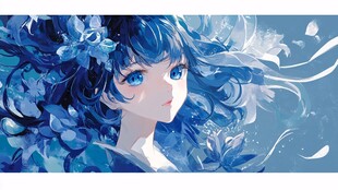 藍發(fā)飄逸的夢幻少女
