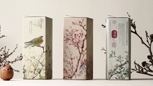 中式花鳥風精美包裝盒